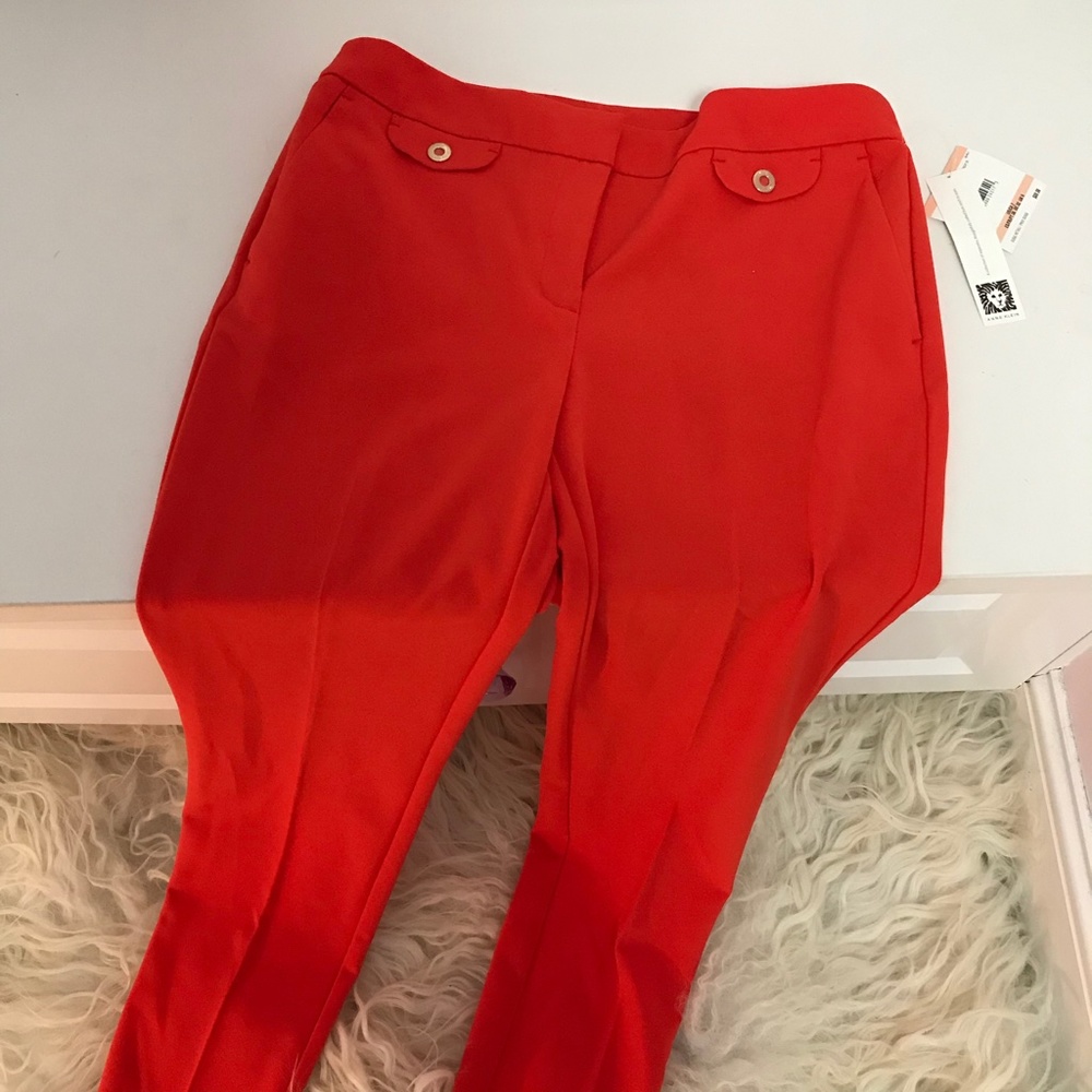 Anne Klein Poppy Red Pants - Picture 2 of 8